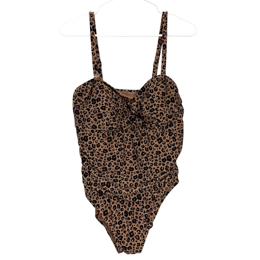 Shade & Shore Leopard Print One Piece Swimsuit